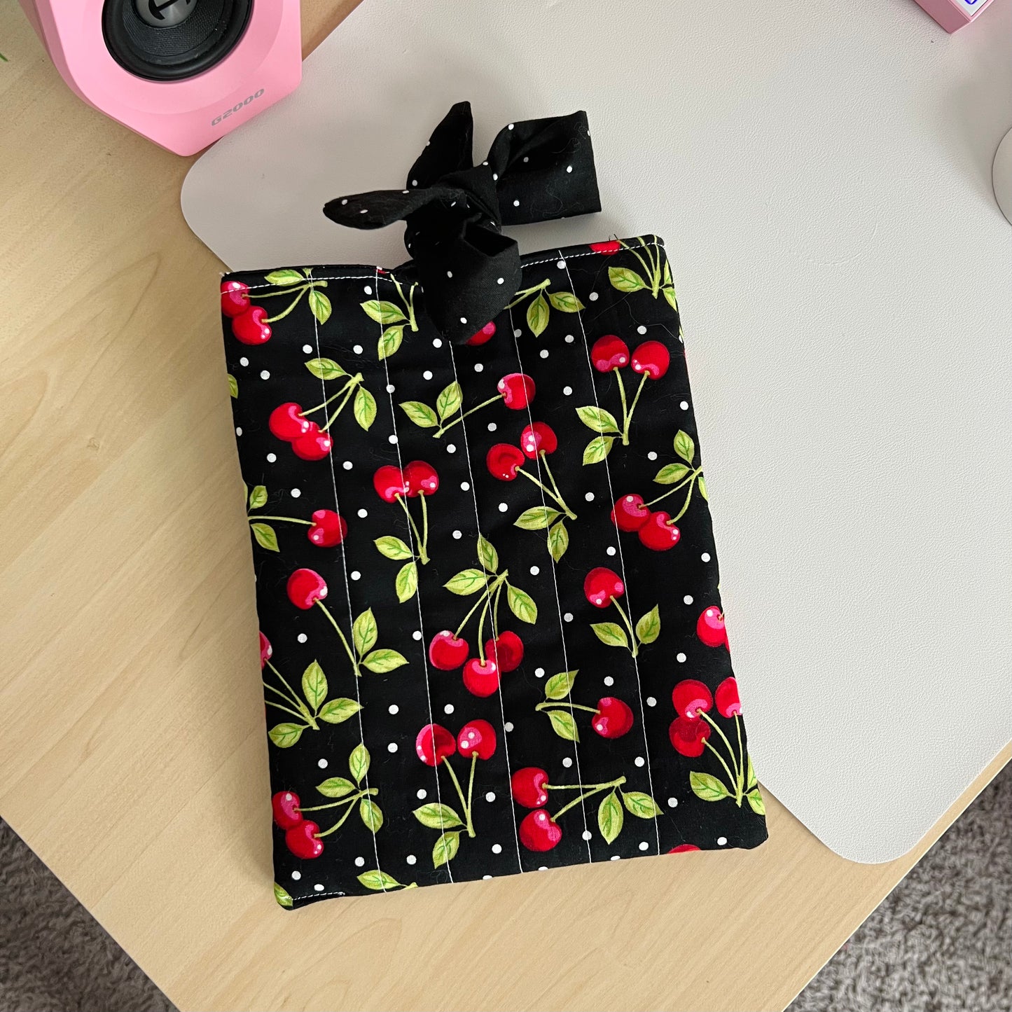 Black Cherry Bow Book Sleeve - Discount