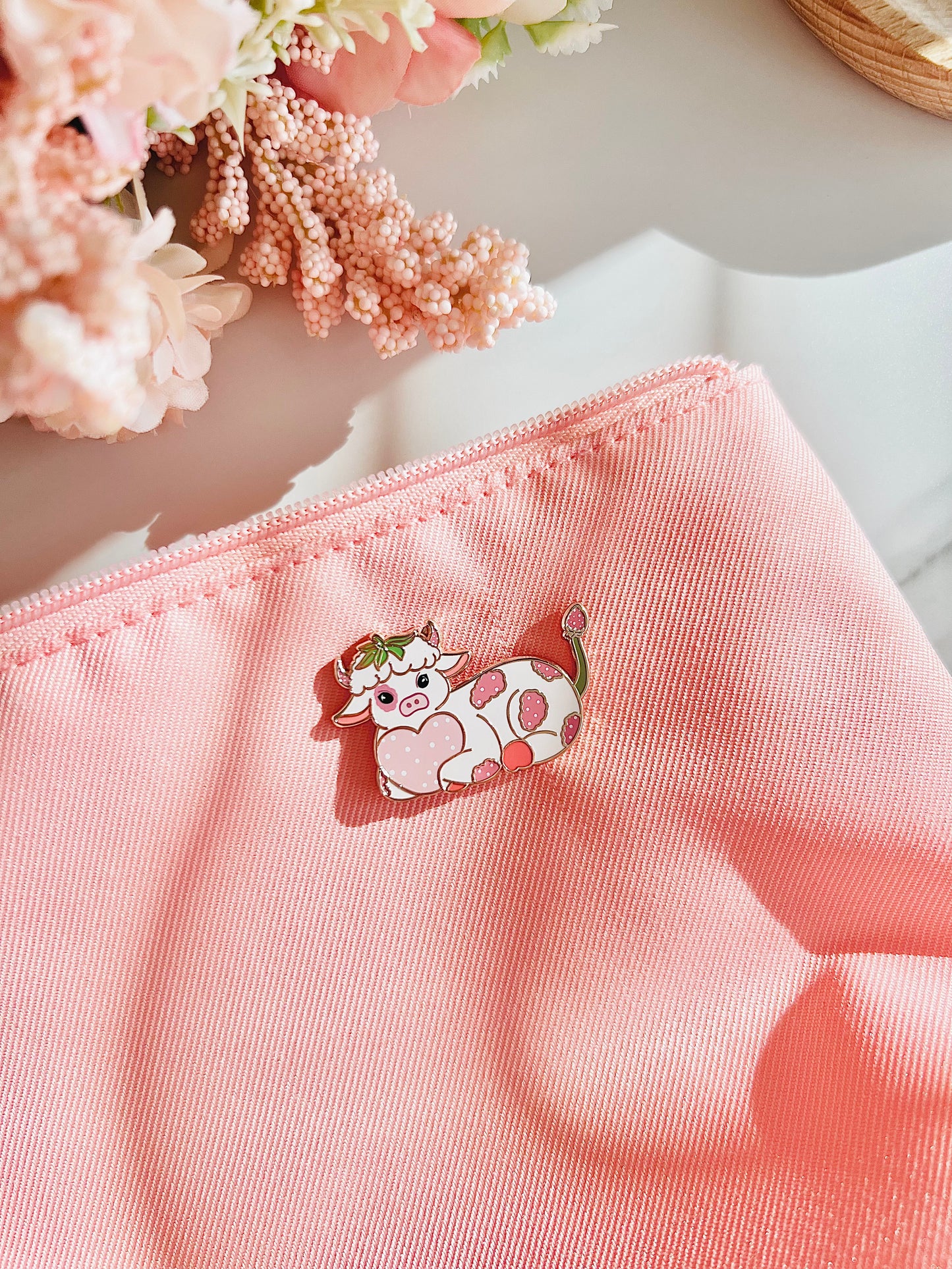 Strawberry Cow Pin