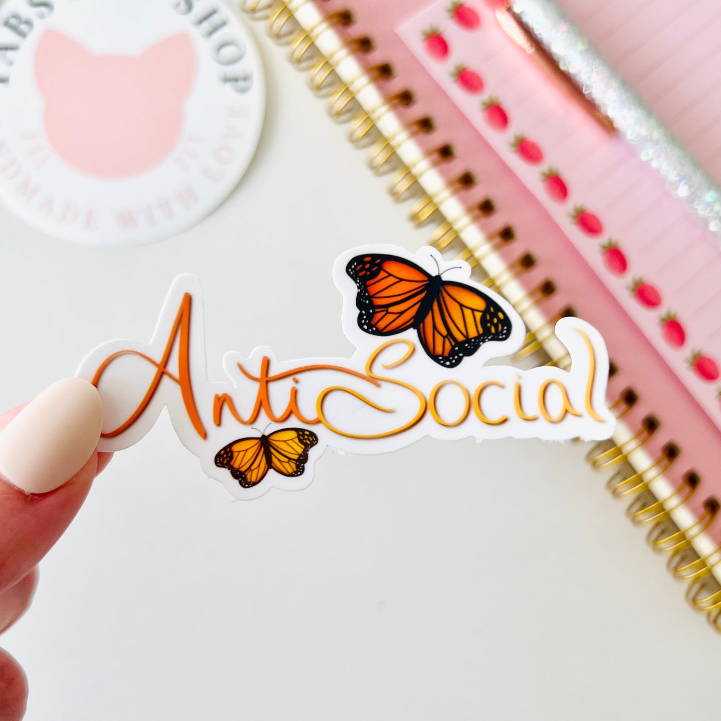 Anti Social Butterfly Sticker