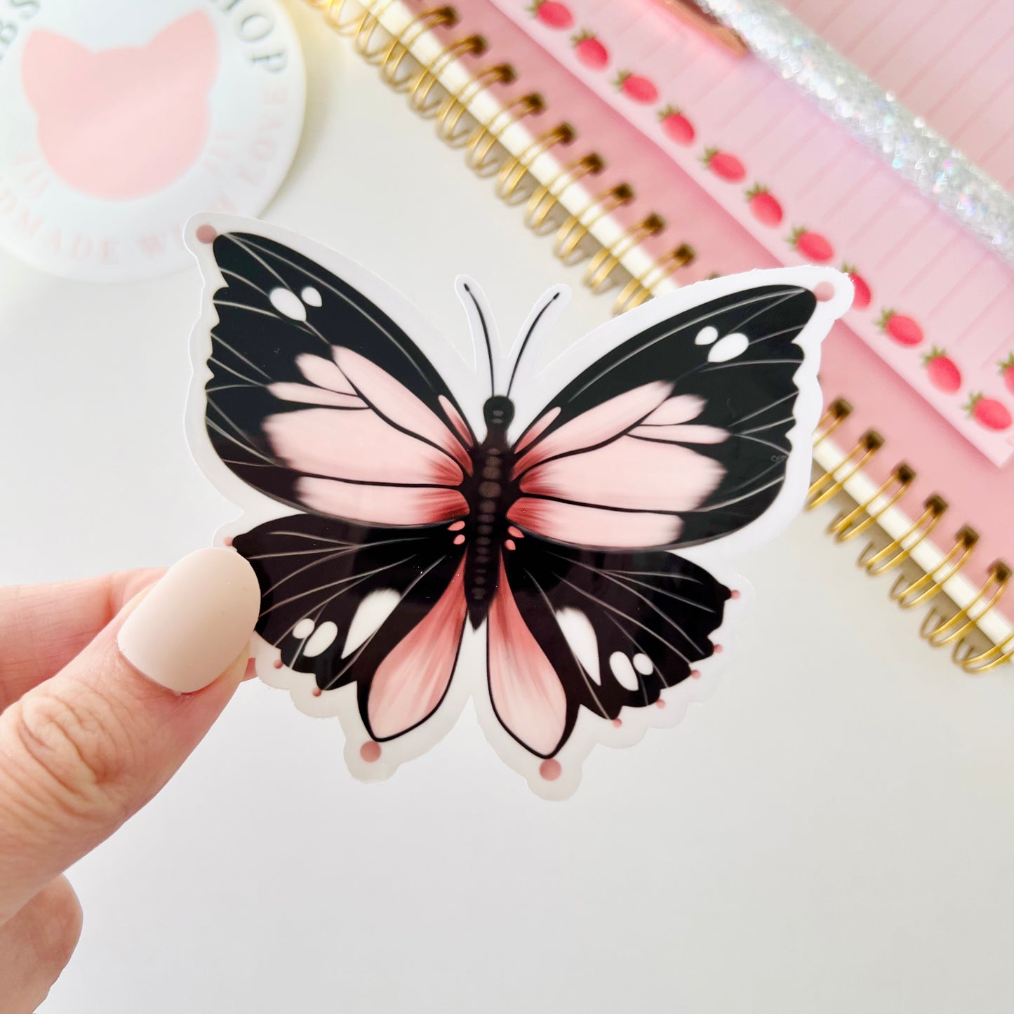 Pink Butterfly Sticker