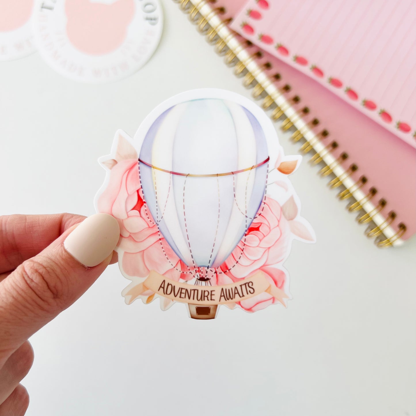 Adventure Awaits Hot Air Balloon Sticker