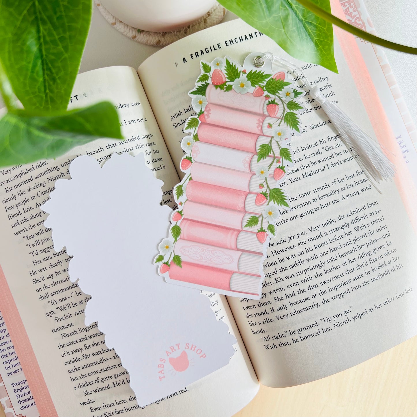 Strawberry Reading Tracker Bookmark