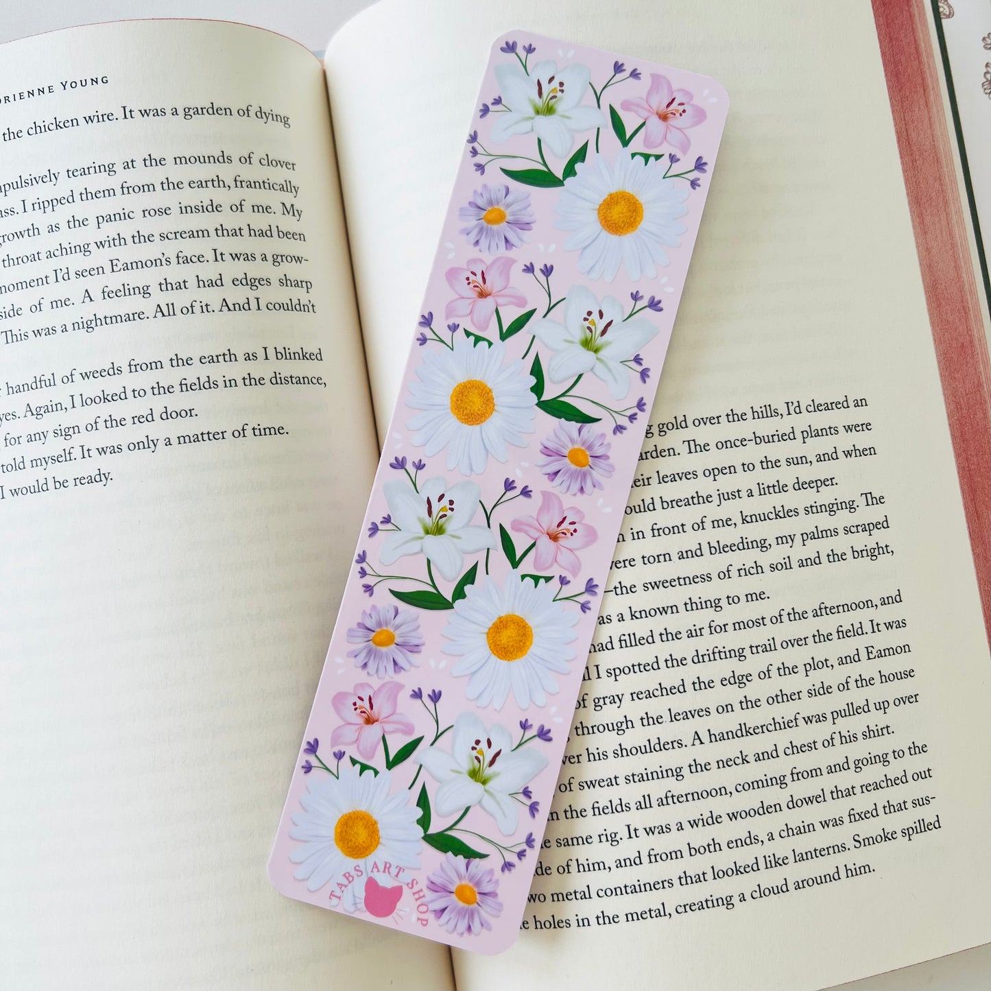 Pink Floral Bookmark