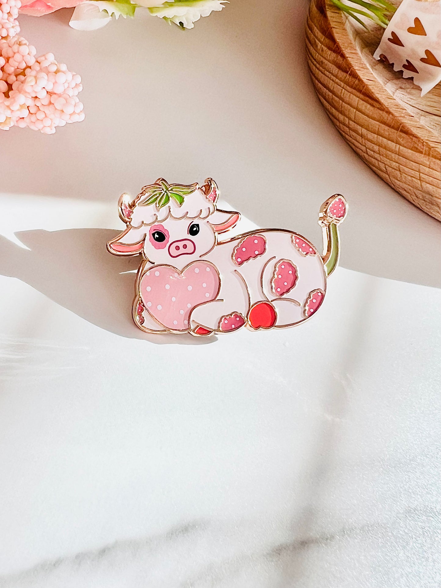 Strawberry Cow Pin