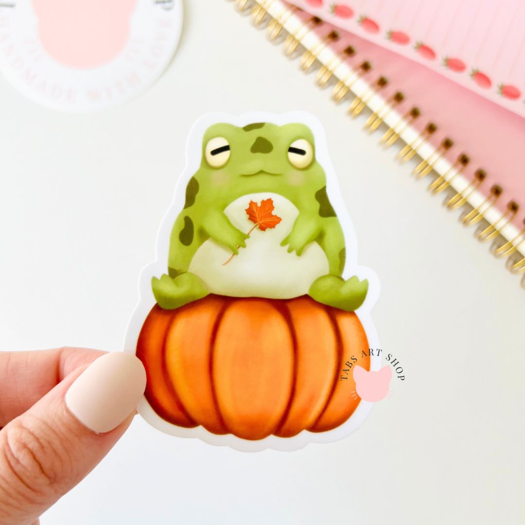 Pumpkin Frog Sticker