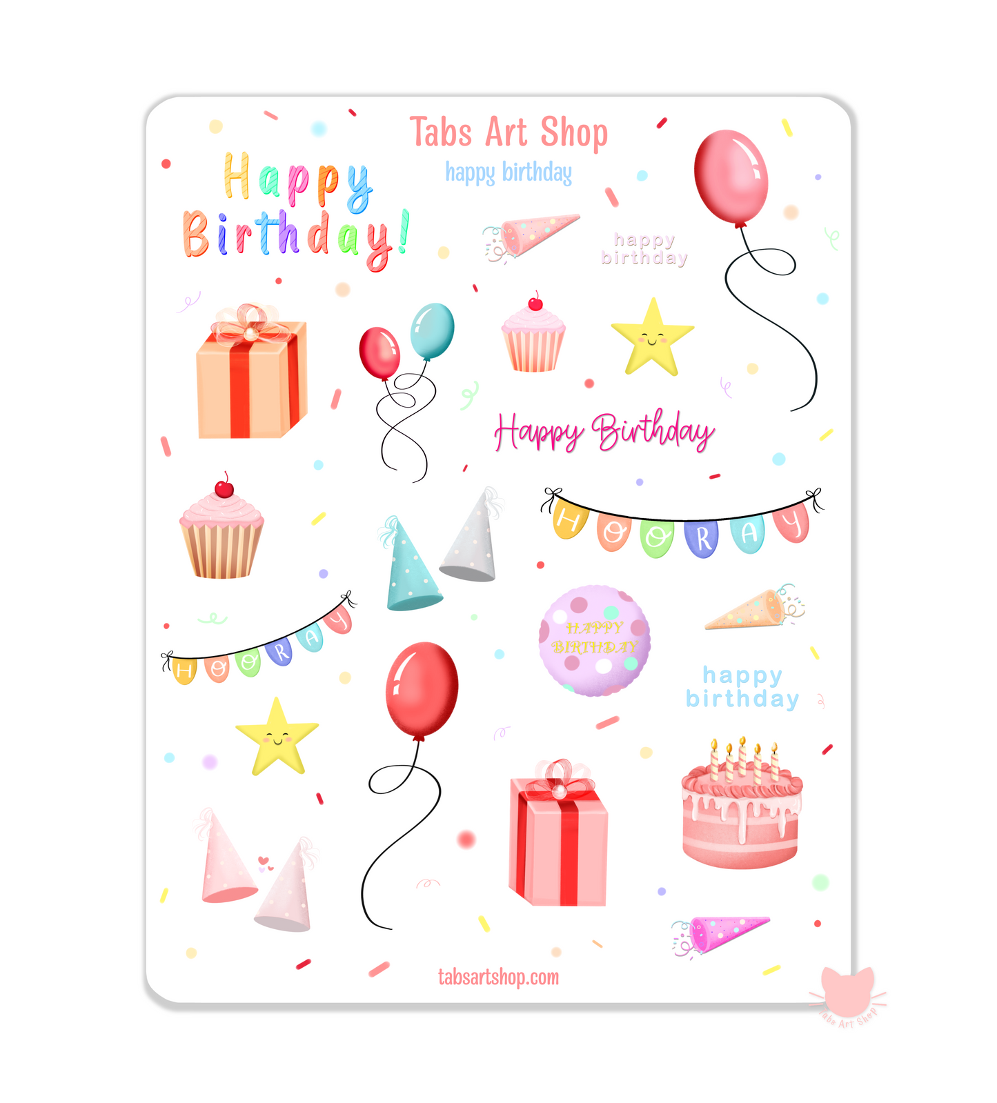 Happy Birthday Sticker Sheet
