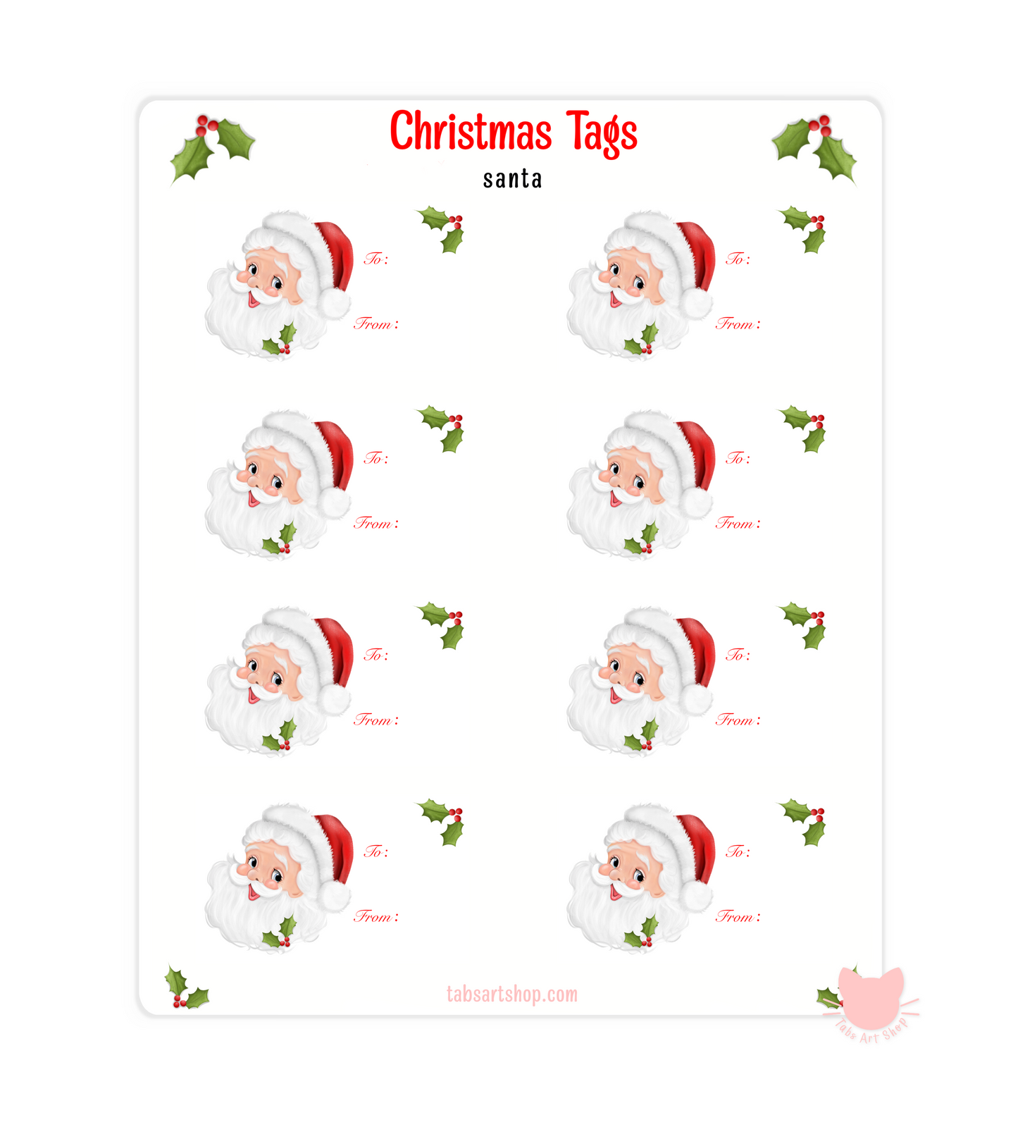 Santa Name Stickers