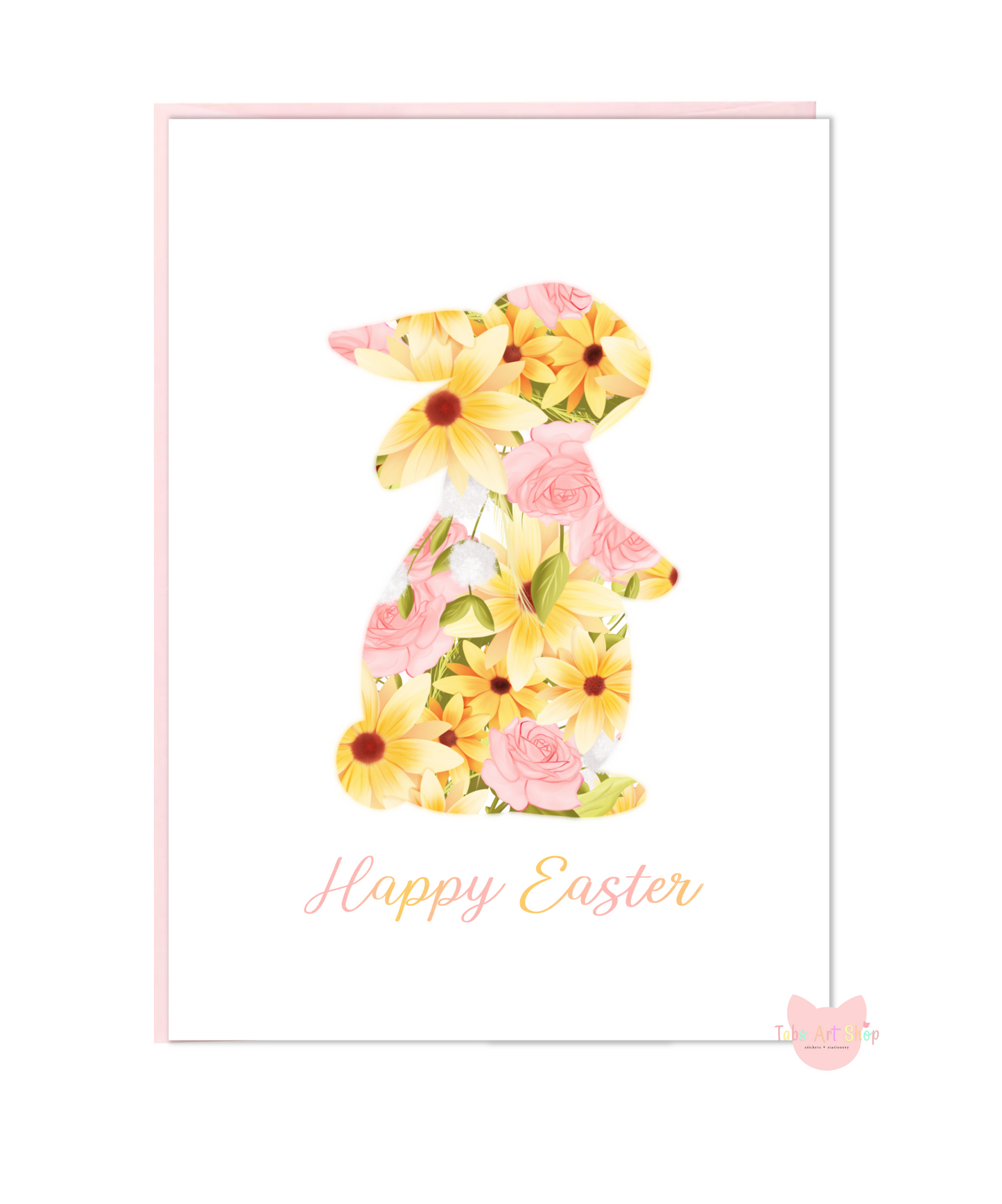 Floral Rabbit Easter Card