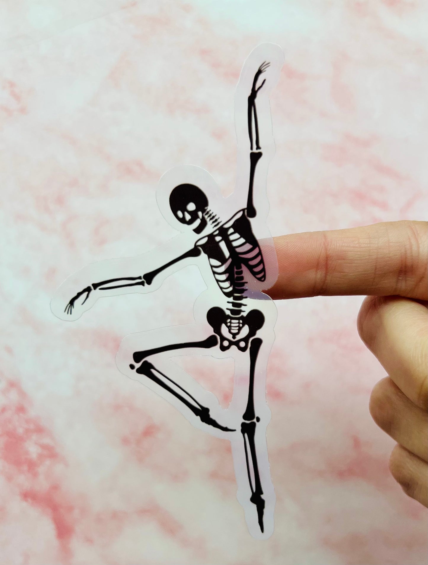 Clear Dancing Skeleton Sticker