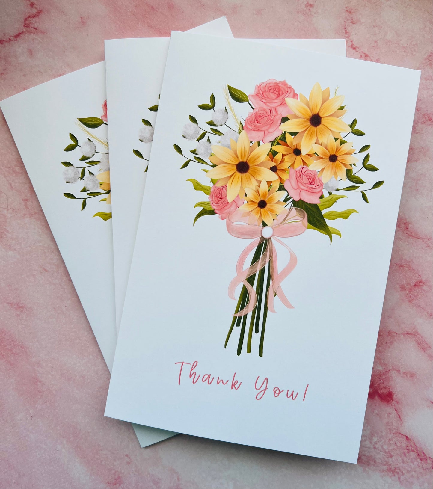 Flower Bouquet Thank You Card