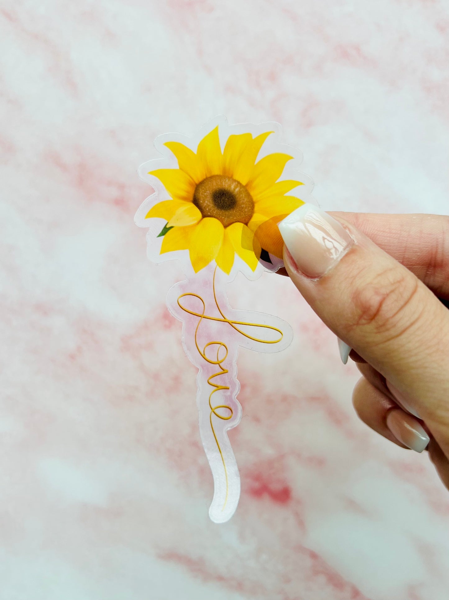 Sunflower Love Clear Sticker