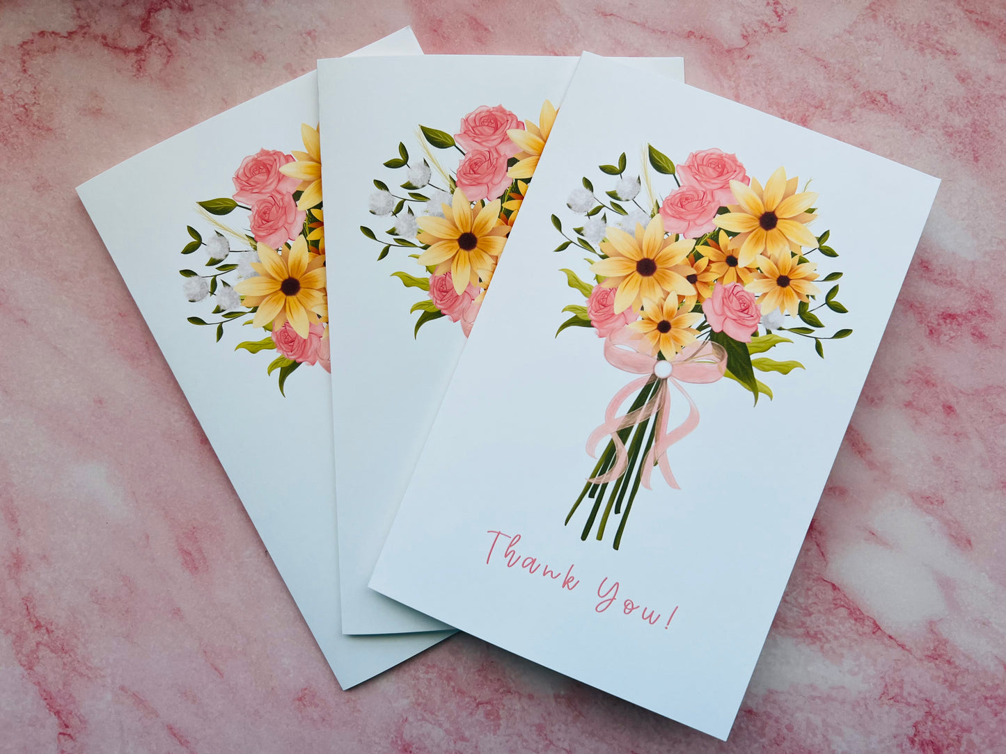 Flower Bouquet Thank You Card