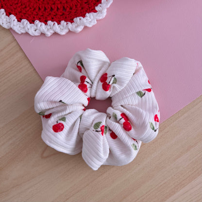Cherry Knit Scrunchie