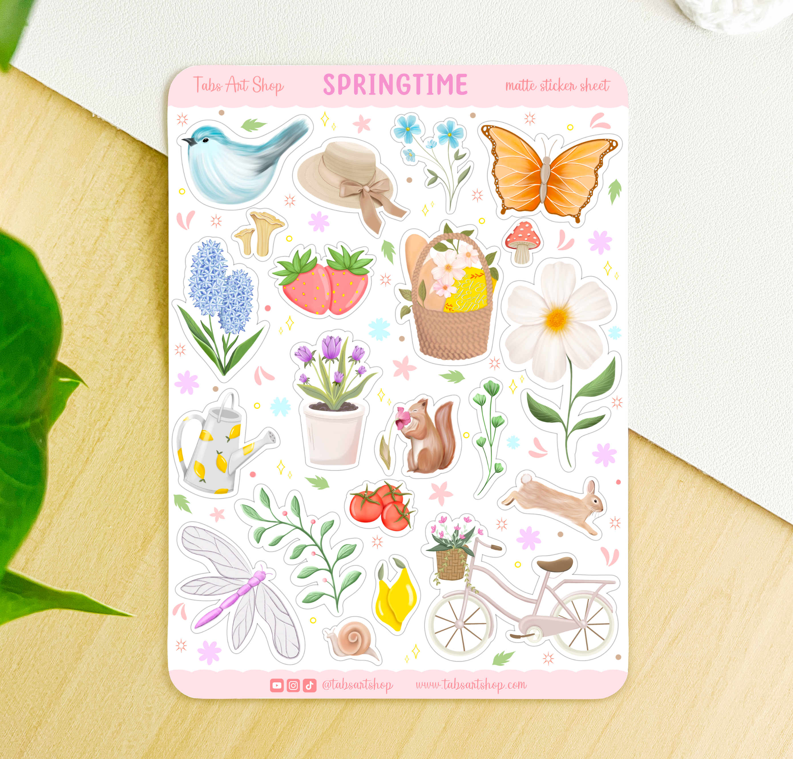 Spring Time Clear Sticker Springtime Sticker Sheet – Tabs Art Shop