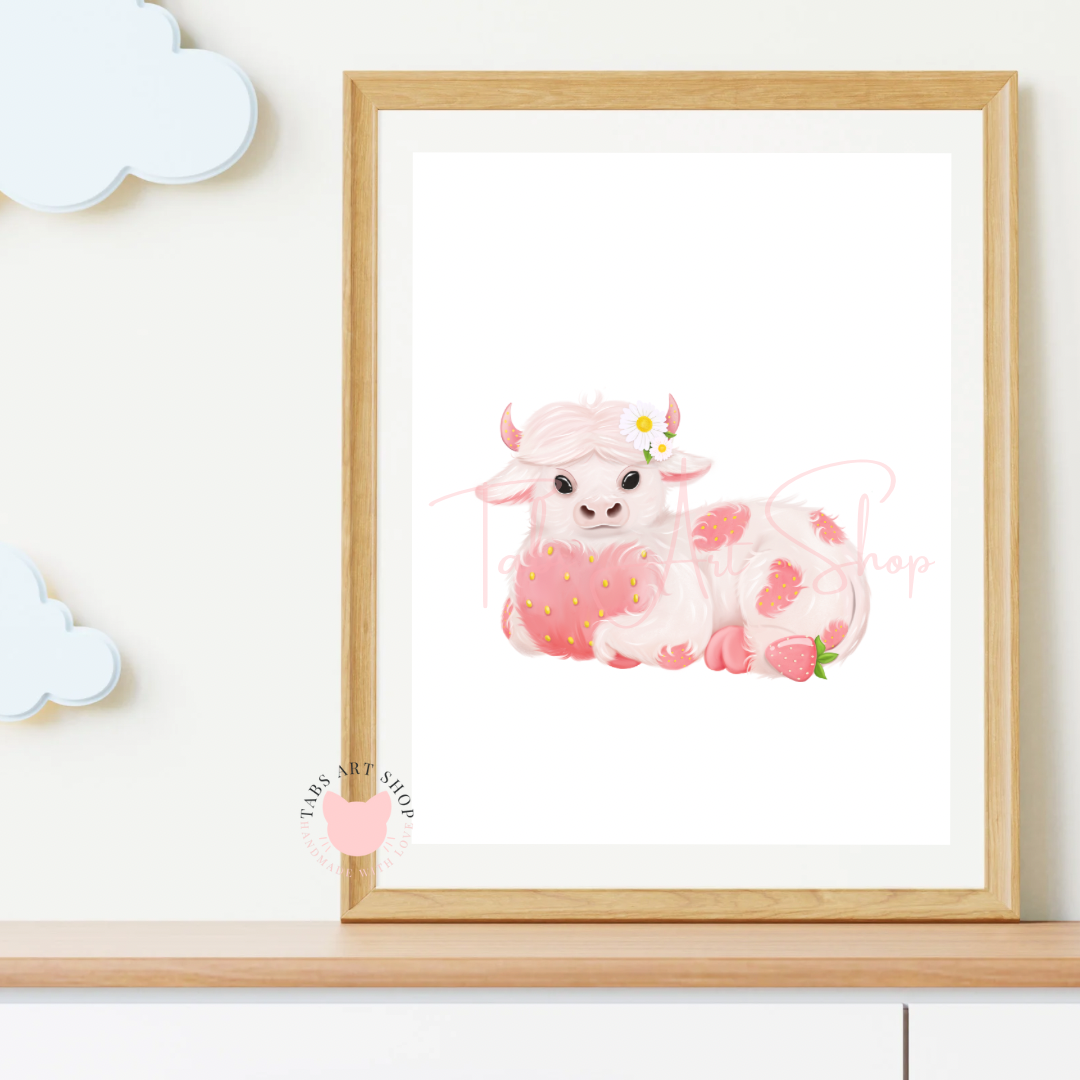Strawberry Cow Print