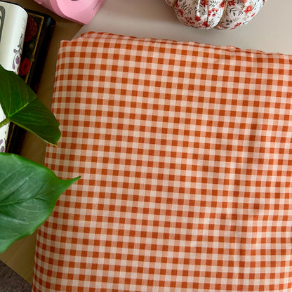 Pumpkin Gingham Fabric