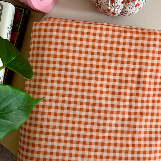 Pumpkin Gingham Fabric