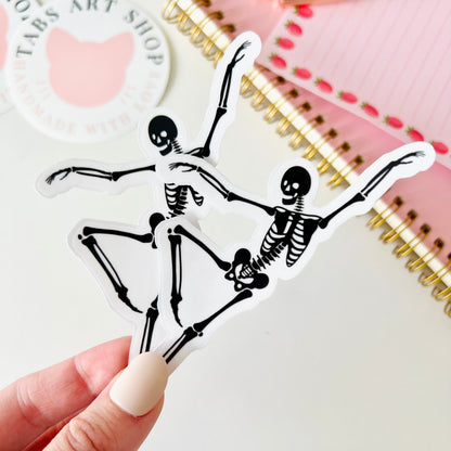 Clear Dancing Skeleton Sticker