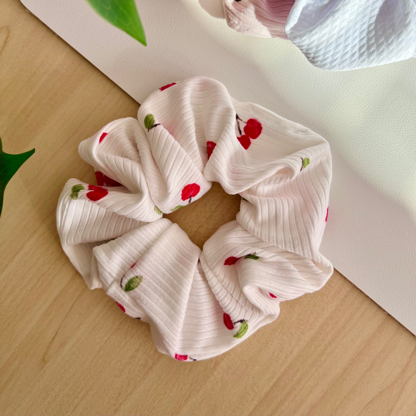 Cherry Knit Scrunchie