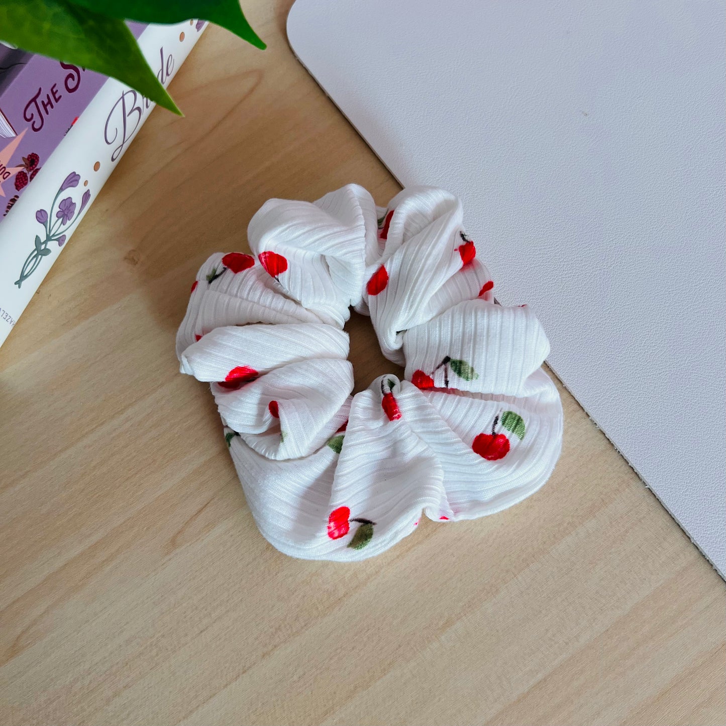 Cherry Knit Scrunchie