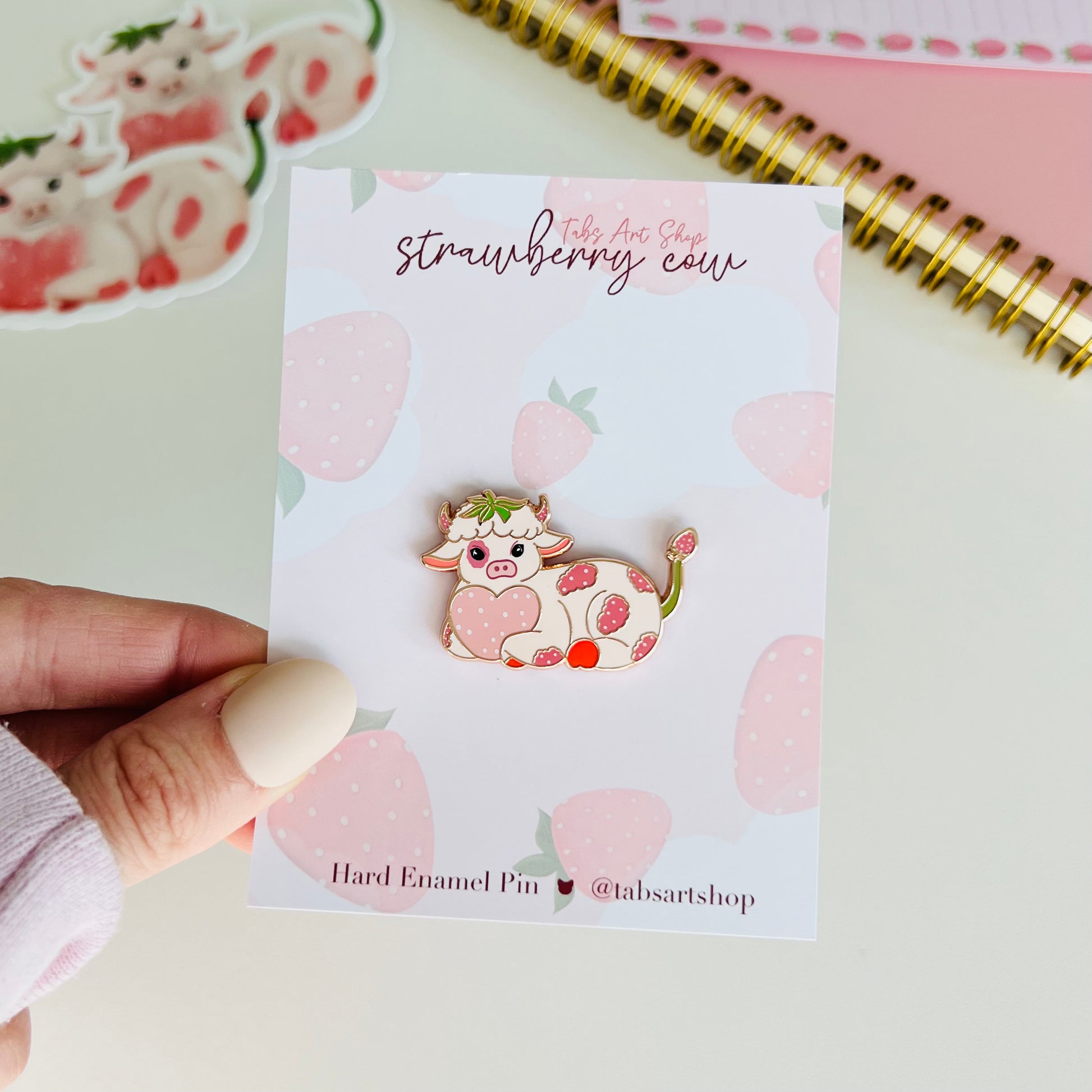 Strawberry Cow Pin