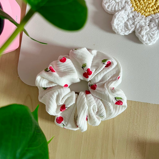 Cherry Knit Scrunchie