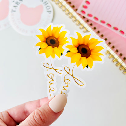 Sunflower Love Clear Sticker