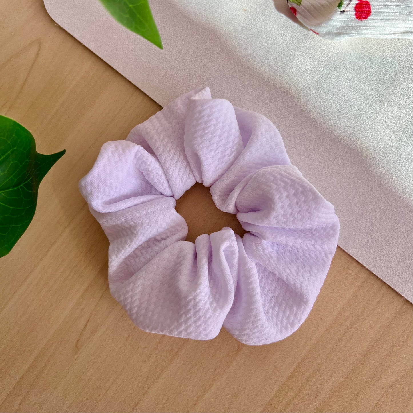 White Knit Scrunchie
