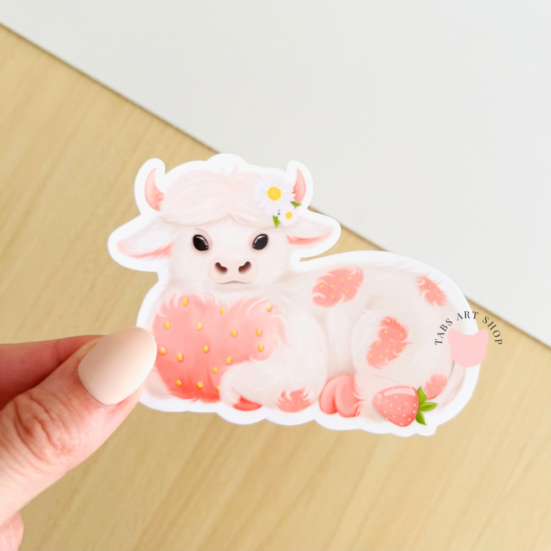 Strawberry Cow Sticker