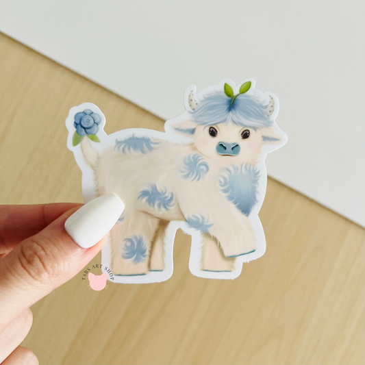 Blueberry Cow Sticker