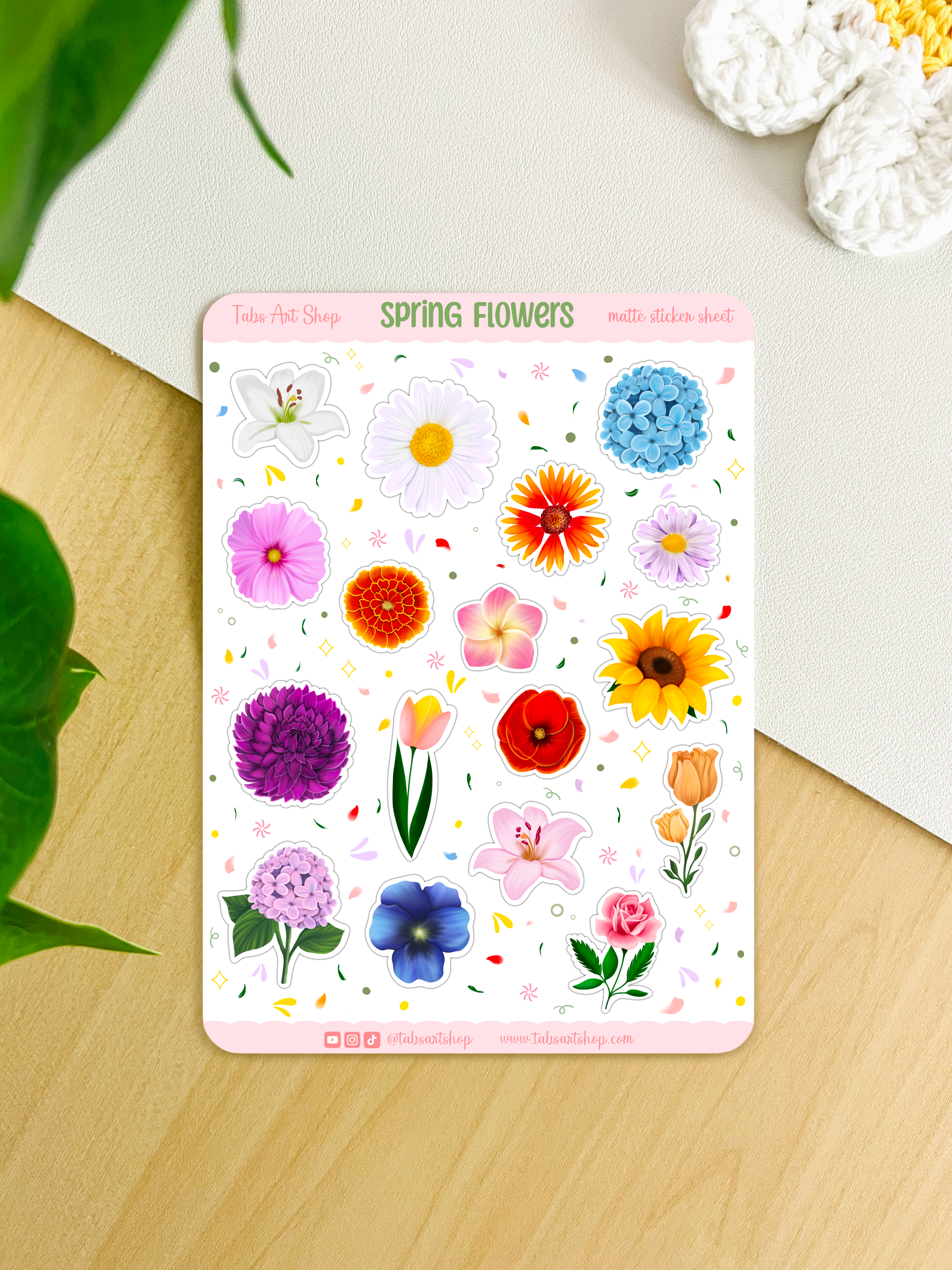 Flower Sticker Sheet – Tabs Art Shop