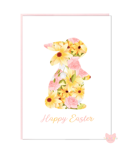 Floral Rabbit Easter Card