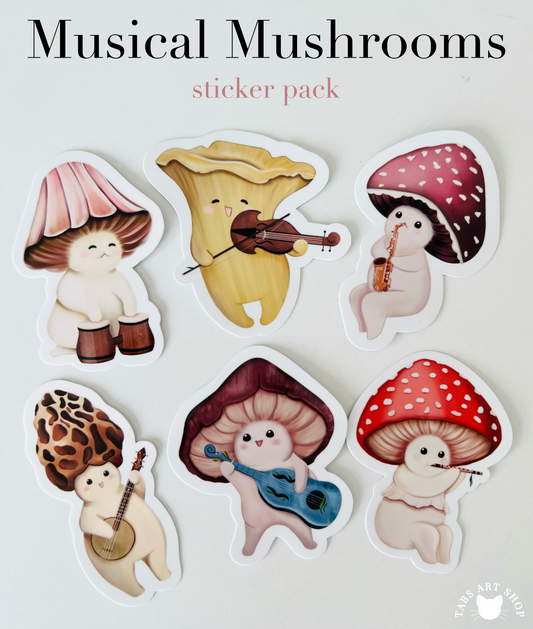 Musical Mushrooms Sticker Pack