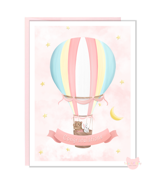 Congratulations Balloon Baby Card